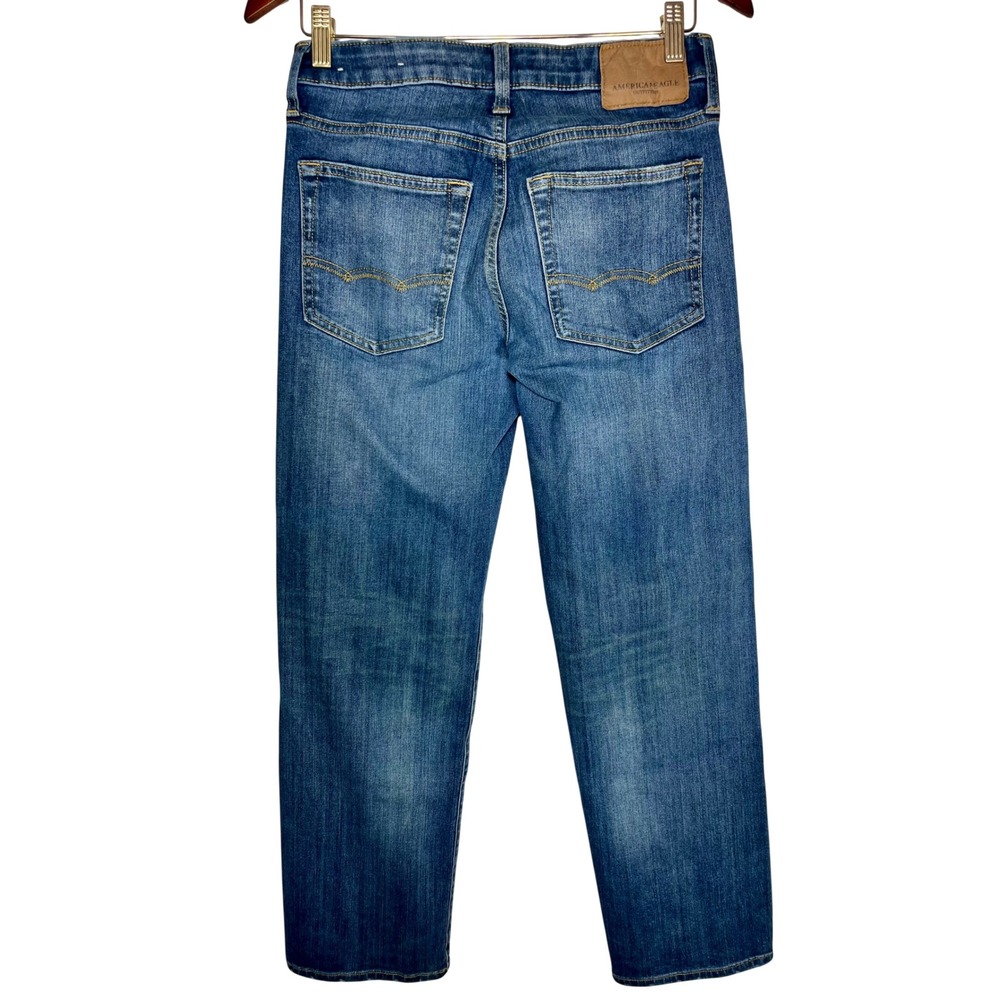 American Eagle Jeans Mens 26x30 Blue 360 Extreme Flex Slim‎ Straight Mid Rise - Picture 3 of 8